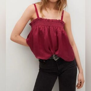 MANGO  Flowy Strap Top
